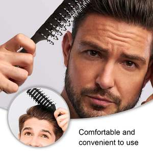 Peigne de coiffure ionique imperméable pour hommes avec logo personnalisé, <span class=keywords><strong>brosse</strong></span> en nylon avec manche en plastique pour le coiffage des pompadours - Product Image 5