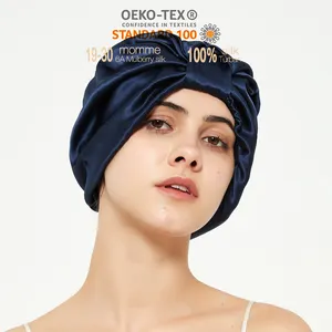 Silk Head Wrap Women Hair Care Shower silk Cap 100% Satin Silk lined beanie