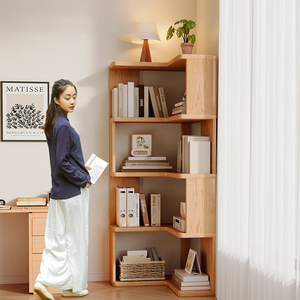 Libreria ad <span class=keywords><strong>Angolo</strong></span> a 5 Ripiani in Legno Massello di Pino Jiuyi, Best Seller, Scaffale Aperto per <span class=keywords><strong>Soggiorno</strong></span> e <span class=keywords><strong>Studio</strong></span>, Libreria Molto Richiesta - Product Image 2