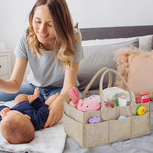 <strong>Baby</strong> Diaper <strong>Caddy</strong> Organizer Customized Design Felt Storage Bag Diaper <strong>Caddy</strong> - Product Image 6