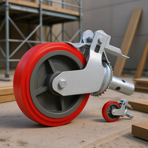Rueda giratoria de poliuretano Lixiang 8 con freno y vástago de bloqueo, de alta resistencia, 3200 lb, para andamios, estanterías y herrajes de muebles - Product Image 2