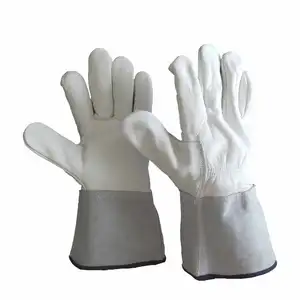 Heavy Duty Work High Temperature Resistant Protection Welder Grain Leather Tig Welding Gloves High Dexterity