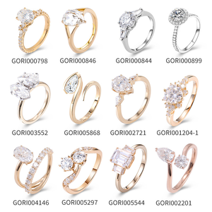 Anel de Eternidade Feminino Banhado a Ouro Sólido 10K com Cravação de Garras, Corte Brilhante de Alta Qualidade, Personalizável GRA THGN - Joias Iced Modernas - Product Image 4