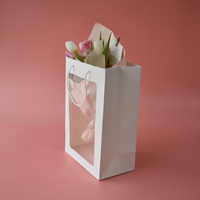 Venta caliente Floristería Día de San Valentín Cumpleaños Ramo de flores Simplicidad estética PVC Ventana Regalo Ramo de tulipán