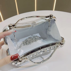 New Cross-border Polyester Rhinestone <b>Clutch</b> Bag Tassels Evening Bag Birthdays Weddings Banquets Single-shoulder Crossbody - Product Image 3
