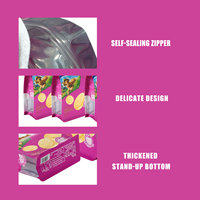 Vente en gros de sacs en plastique zip-lock réutilisables et personnalisables pour collations, sachets d'emballage alimentaire à fond plat, haricots chocolat, noix