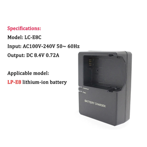 เครื่องชาร์จแบตเตอรี่กล้องสำหรับ <span class=keywords><strong>Canon</strong></span> LC-E8 <span class=keywords><strong>EOS</strong></span> 550D / 600D / 650D / 700D <span class=keywords><strong>X4</strong></span>จูบ X5 X6i X7i กบฏ T2i T3i T4i กล้อง T5i - Product Image 5
