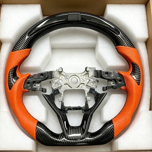 Volante Personalizado <span class=keywords><strong>de</strong></span> Fibra <span class=keywords><strong>de</strong></span> Carbono Negra para Honda Accord, Base Plana para el Accord <span class=keywords><strong>de</strong></span> Décima Generación con LED Deportivo - Product Image 1