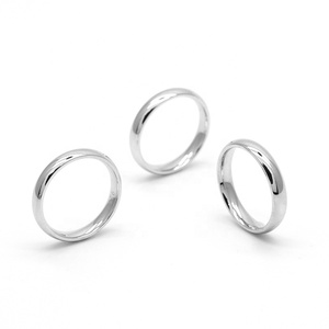 Anello da uomo in argento sterling <span class=keywords><strong>925</strong></span> con anello liscio, coppia semplice, anello in argento tinta unita - Product Image 1