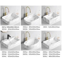 Lavabo en céramique de conception moderne bassin d'art de couleur de marbre pour le projet de salle de bains d'hôtel bassin de partie supérieure du comptoir pour l'aspect de luxe