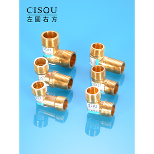 Coude à 90 degrés tout en cuivre avec double filetage mâle Union mâle/femelle pour tuyaux d'eau et de gaz naturel Extension de 4 à 6 points - Product Image 3