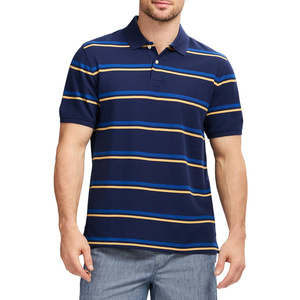 Camiseta de Manga Corta para Hombre, Tejida a Rayas, de Algodón 180g, Diseñada para Otoño e Invierno, Transpirable, Estilo Casual de Negocios - Product Image 2