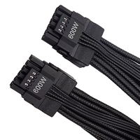 Câble 12VHPWR double couleur 12+4 PCIE 5.0 compatible, angle droit, 2x8P, 16AWG, gaine PVC TPE pour GPU RTX 3090Ti 4070Ti 4080 4090