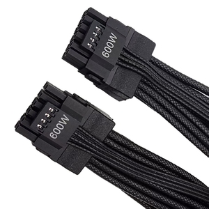 Cable Dual-Color 12+4 PCIE 5.0 Compatible con 12VHPWR, Ángulo Recto, 2x8P, 16AWG, Cubierta de PVC TPE para GPU RTX <span class=keywords><strong>3090Ti</strong></span> <span class=keywords><strong>4070Ti</strong></span> 4080 4090 - Product Image 3