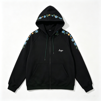 Sweat à capuche unisexe zippé en molleton 100 % coton de haute qualité, coupe ample, avec logo personnalisé brodé, couleur unie, style vierge, idéal pour l'hiver