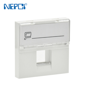 Panneau double port RJ45 style français, panneau à obturateur style <span class=keywords><strong>Legrand</strong></span> 45*45mm - Product Image 2