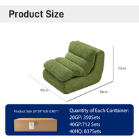 Shunlinghang vente en gros pas cher moderne salon meubles de maison compressible emballage sous vide tissu velours compressé canapé chaise