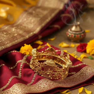 Women's <b>Indian</b> Traditional Gold Plated Engraved Copper Multi Color <b>Bangles</b> Set High Quality Wedding Engagement Party Anniversary - Product Image 3