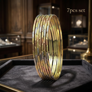 Juego de brazaletes chapados en oro de 3 tonos al por mayor, brazaletes de varios tonos, juego de brazaletes de latón de 3 tonos, brazaletes de moda, brazaletes tricolores. - Product Image 3