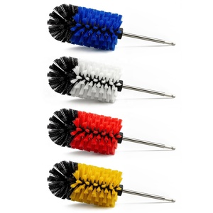 Brosse de <span class=keywords><strong>nettoyage</strong></span> robuste DB006 en nylon noir et blanc à tige hexagonale en métal chromé pour perceuse, idéale pour les roues et pneus de voiture - Product Image 6