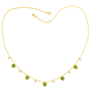 Collana con Ciondolo a Cuore in Giada Naturale, Argento S925, Stile Bambù, <span class=keywords><strong>Regalo</strong></span> per Coppie e Donne Sportive - Product Image 5