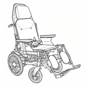 Batteria rimovibile sedia a rotelle per anziani leggera da viaggio motorizzata con schienale alto sedia a rotelle elettrica per disabili - Product Image 4