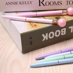 Penna a Sfera in Metallo Personalizzabile con Logo, Retrattile con Perla Rotante per Cancelleria Scolastica e da Ufficio, Penna <span class=keywords><strong>Rosa</strong></span> con Perla Personalizzabile con il Tuo Logo - Product Image 3