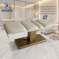 MOOLIN Offre Spéciale Lit de Soin Moderne pour Cils, Mobilier de Salon de Beauté, Table de Massage, Lit de Tatouage, Lit de Spa Facial Électrique Réglable à 3 Moteurs