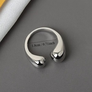 Geometric Teardrop Shape Alloy <b>Ring</b> Gold And Silver Unisex Jewelry Gift <b>For</b> <b>Couples</b> - Product Image 3