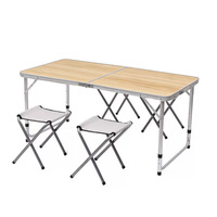 Ensemble de chaises pliantes ultralégères en alliage d'aluminium et table de pique-nique pour usage extérieur à la ferme