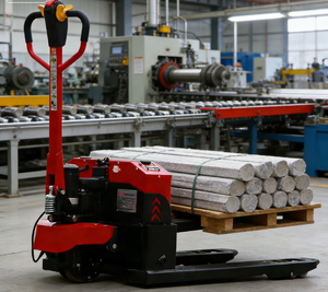 Transpaleteira Hidráulica Portátil Compacta 4x4 com Pneus Sólidos e Deslocador Lateral Hidráulico – Design que Economiza Espaço para Pequenos Armazéns - Product Image 5