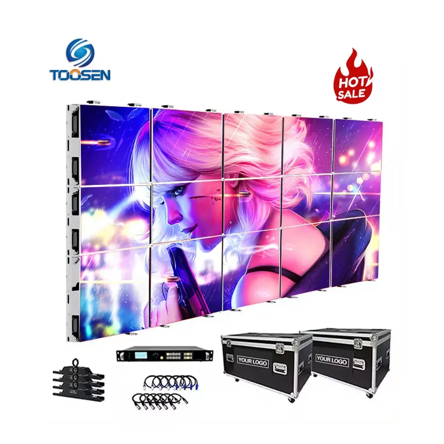 Toosen 공장 3X2m Pantalla LED P2.6P2.9P3.9 외부 거대한 무대 배경 Led 비디오 벽 원활한 접합 LED 디스플레이 화면