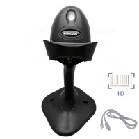 MJ2808at portátil con cable 1D Qr código de barras sensor láser de alta velocidad lector de código de barras con soporte