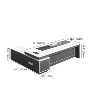 Bureau <span class=keywords><strong>de</strong></span> <span class=keywords><strong>luxe</strong></span> MFC patron table manager executive office desk L shape <span class=keywords><strong>mobilier</strong></span> <span class=keywords><strong>de</strong></span> bureau - Product Image 5