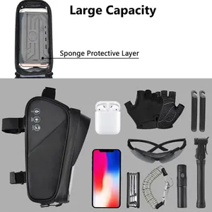 Factory High-Reflective Waterproof Fabric Bicycle Electric Upper Tube Mobile Phone Bag Bicycle Bags Boxes