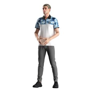 T-shirt de sport à manches courtes de haute qualité en sublimation, 100% polyester, chemises à fermeture éclair, polos pour hommes et femmes - Product Image 5