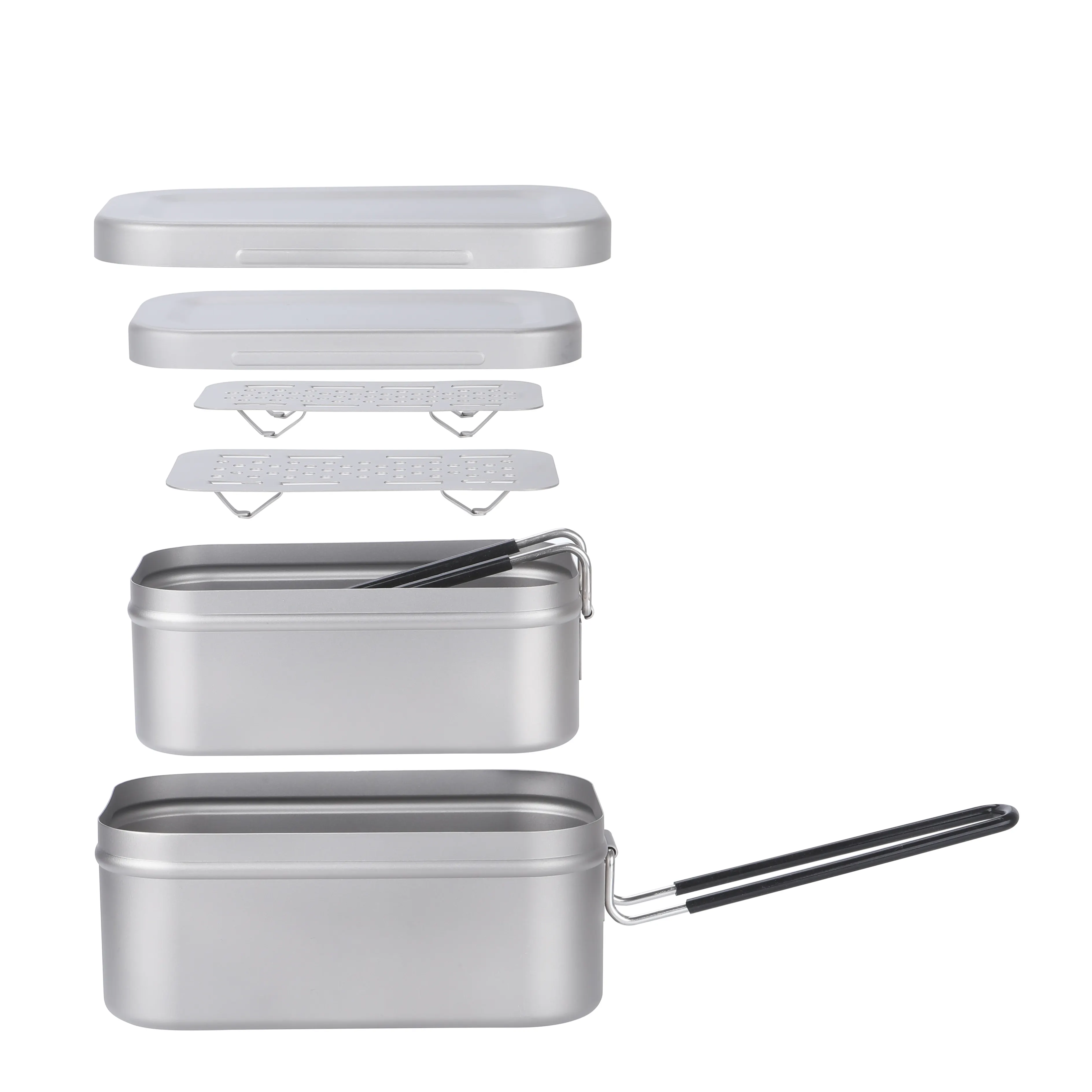 Campeggio Bento Cooking box Kit pasticcio portatile pentole in titanio attrezzatura da cucina leggera lunch box Mess Tin