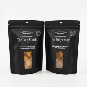 Sacs d'emballage alimentaire personnalisés imprimés avec fermeture éclair, pour bonbons, snacks, biscuits, gâteaux, sachets refermables avec fenêtre, pochettes alimentaires verticales - Product Image 1