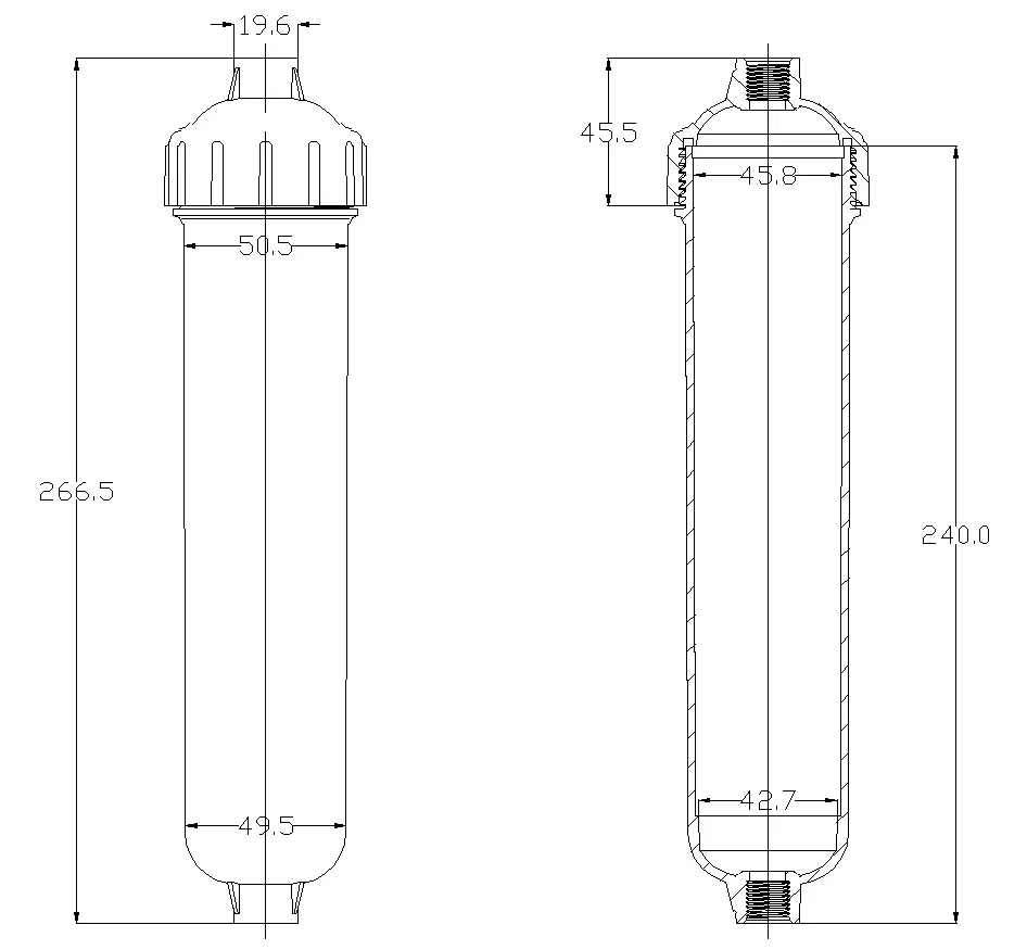 Nachfüll bares wieder verwendbares Filter patronen gehäuse Schnell anschluss Nachfüllbarer Inline-Wasserfilter