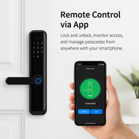 EBKN Serrure de porte intelligente à empreinte digitale Zigbee NFC en alliage d'aluminium pour porte en bois, haute sécurité 6068, sans clé, avec caméra et application Tuya