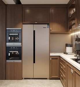 Balom 2025 High <b>Gloss</b> <b>White</b> Lacquer Commercial Kitchen Solid Wood <b>Cabinet</b> Manufacturing and Kitchen Furniture with Island - Product Image 4