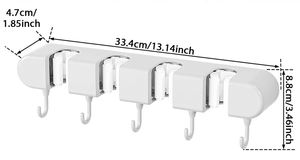 Self-Adhesive Wall Mounted Mop Holder Rack No Drilling Required Storage Shelves for Broom and Mop in Kitchen and Bathroom - Product Image 6