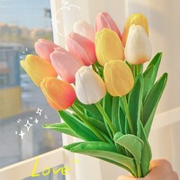 Bunga Tulip Buatan, Bunga Tulip Asli, Buket Tulip Dekorasi, Bunga Tulip Palsu untuk Dekorasi Pernikahan Keluarga
