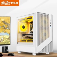 Sumtax/Sumtai Flying Eagle 240 Computerkast Desktop Zijwaarts transparant Gaming Watergekoeld M-ATX Moederbord Mini Case Voorkant