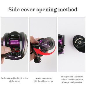 SNEDA Prix de gros Moulinet de pêche à lancer métallique violet, frein 8 kg, rapport de transmission 7.1:1, 5+1 roulements à billes, moulinet ultraléger, bobine à ligne profonde - Product Image 4