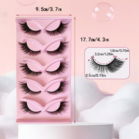 Faux cils effet œil de renard à marque privée, 5 paires par plateau, personnalisables, en fibres synthétiques douces, effet œil de chat, pour maquillage européen et américain