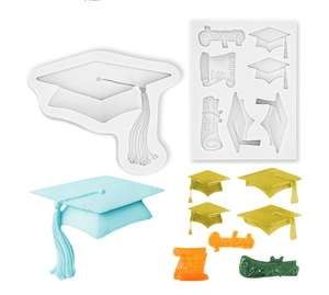 แม่พิมพ์ซิลิโคนคุณภาพเยี่ยม รูปทรงหมวกบัณฑิตขนาดใหญ่ สำหรับทำน้ำตาล ฟองดองท์ ตกแต่งเค้ก รูปสัตว์ อุปกรณ์ทำขนม - Product Image 1