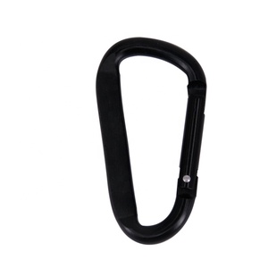 80*45Mm 8 # <span class=keywords><strong>D</strong></span> Hình Nhôm Hợp Kim Kim Loại <span class=keywords><strong>Snap</strong></span> Đen Clip Keychain Với Chia Vòng Mùa Xuân Móc Tùy Chỉnh Khắc Logo Cho Khai Thác Mỏ - Product Image 1