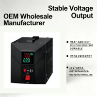 Stabilisateur de tension monophasé 2KVA 220V/110V en gros avec sortie AVR, écran LCD, boîtier en aluminium, protection contre les surtensions, certifié CE/ISO9001