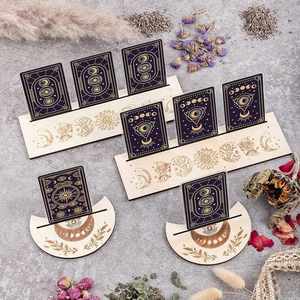 Wholesale Wooden Stand for Tarot Cards Featuring Moon Phase Design and Rectangular Card Support Dropshipping - Product Image 1